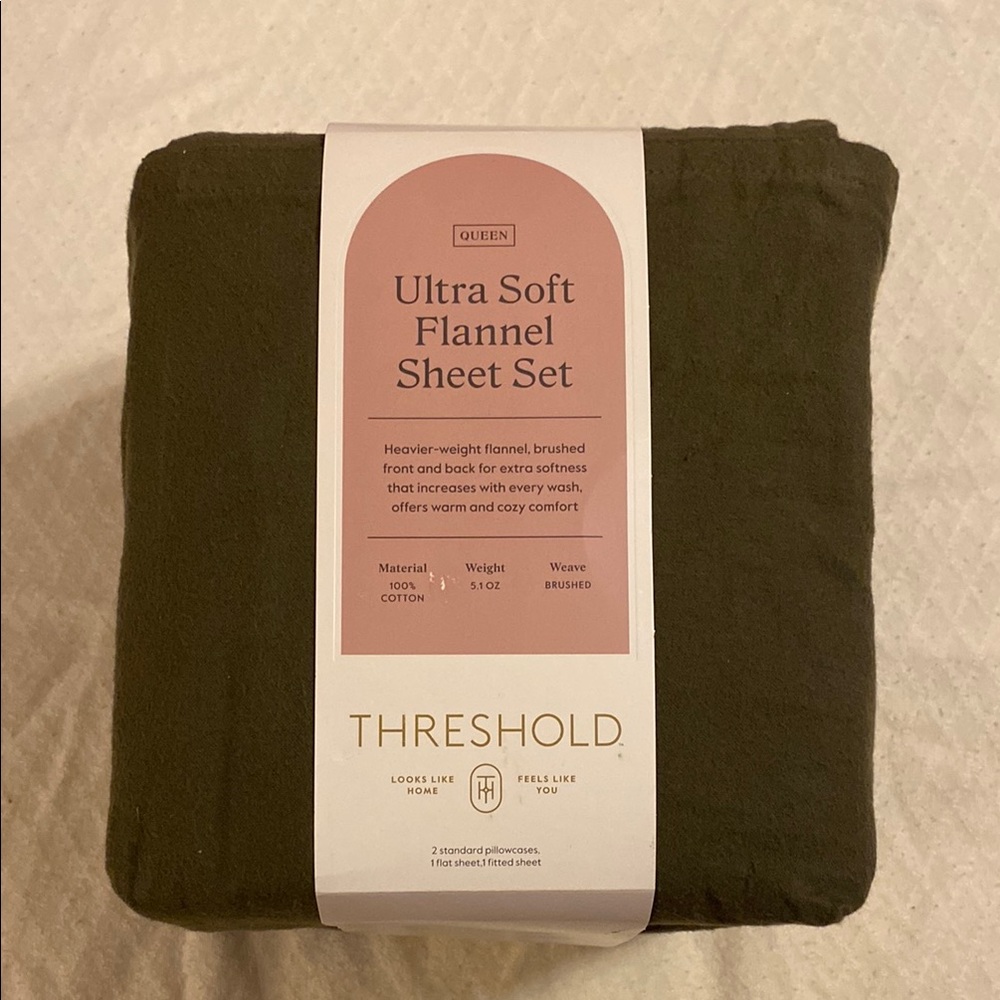 Threshold Ultra Soft Flannel Sheet Set - Brown